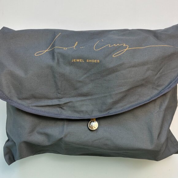 NEW Lola Cruz Crystal Sneakers 36 Black Rhinestone Elastic Strap Designer - Picture 8 of 8